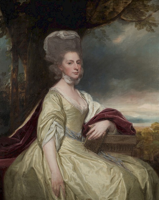 George Romney (Beckside, Lancashire, England, 1734 - 1802, Kendal, Westmorland, England), "Lady Willoughby de Broke," 1779 - 1781, oil on canvas, 50 x 40 1/4 in., Arkansas Museum of Fine Arts Foundation Collection: Gift of the Winthrop Rockefeller Charitable Trust. 2019.006.001.